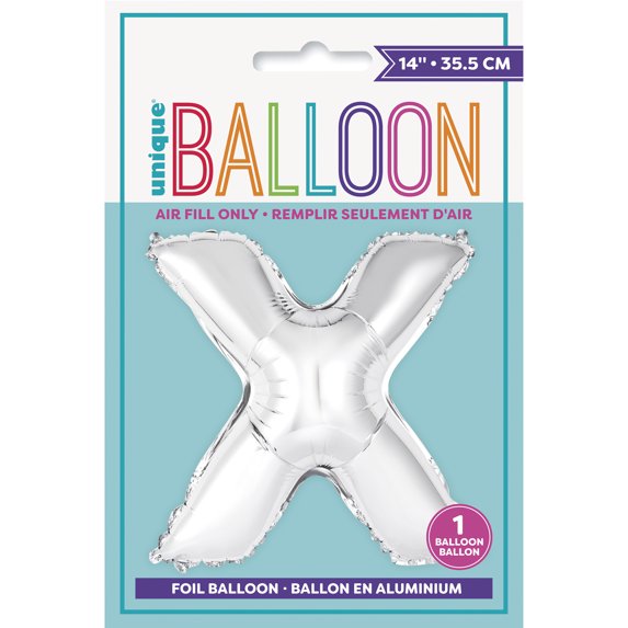 Unique 14" Air Fill Foil Silver Letter Balloons
