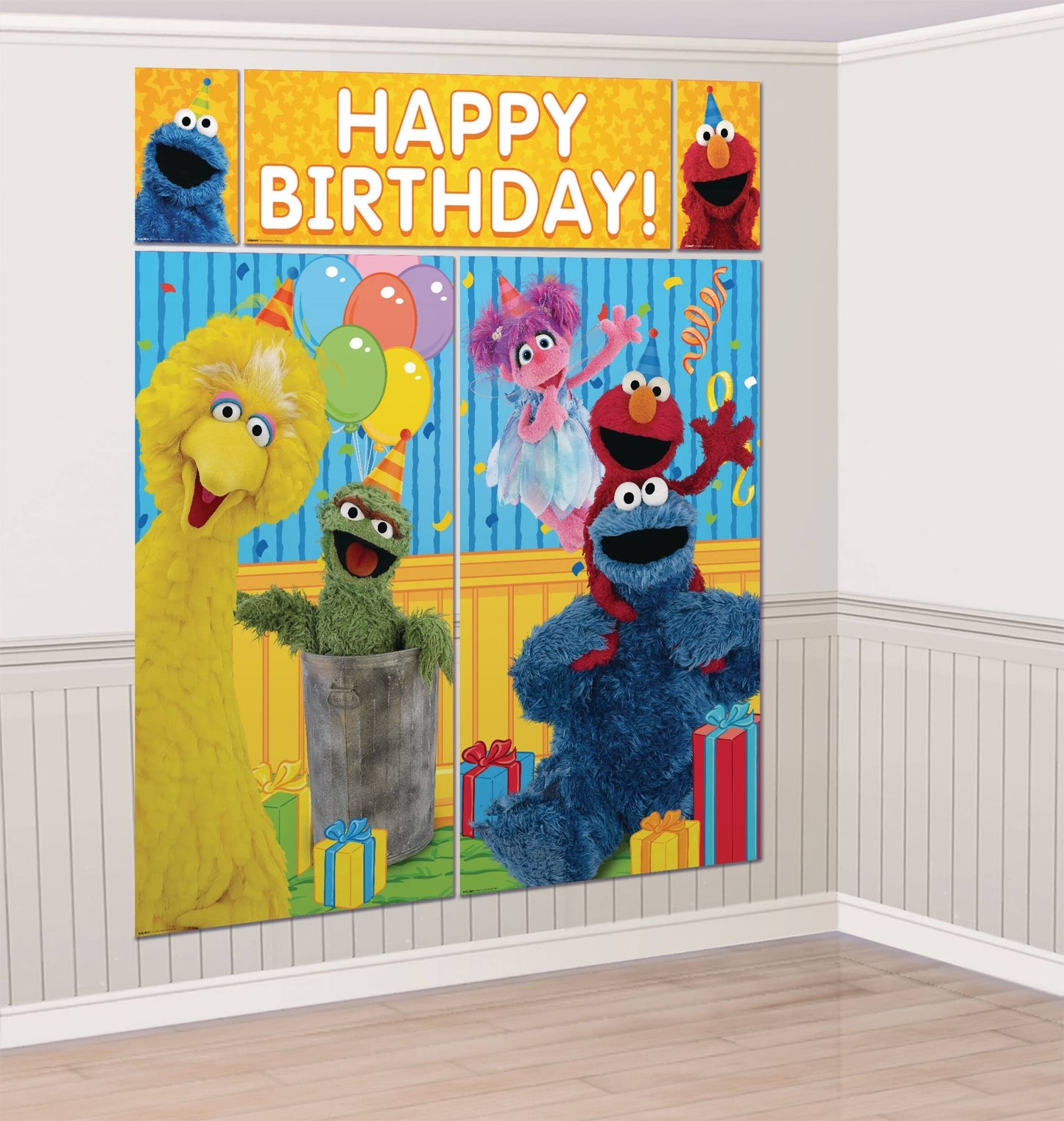 Sesame Street Birthday Scene Setter with Photo Props Kit