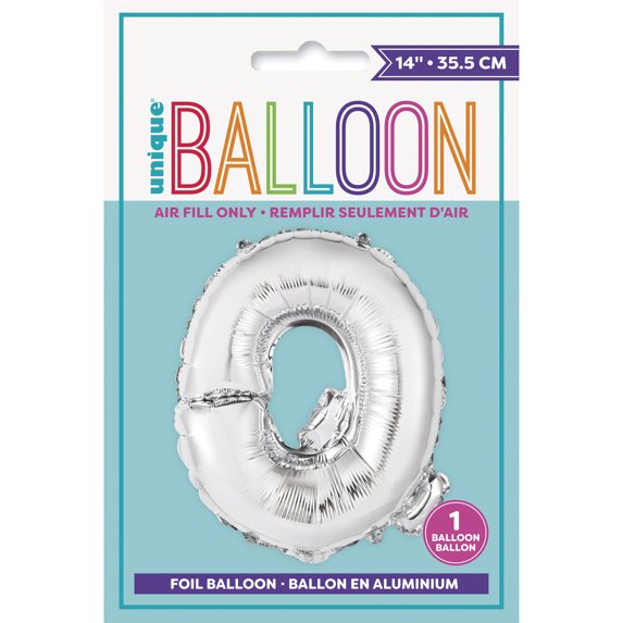 Unique 14" Air Fill Foil Silver Letter Balloons