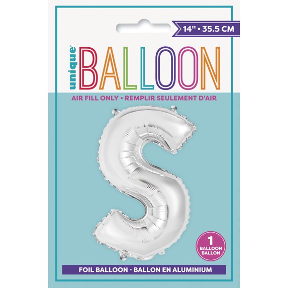 Unique 14" Air Fill Foil Silver Letter Balloons