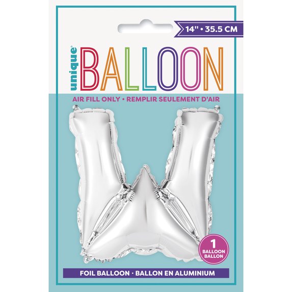 Unique 14" Air Fill Foil Silver Letter Balloons