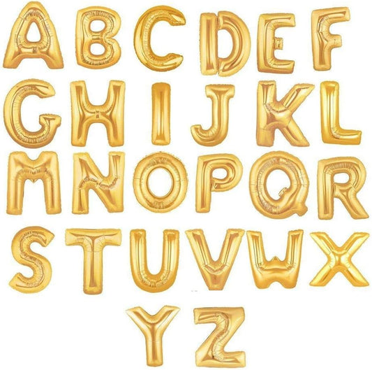 Unique 14" Air Fill Foil Gold Letter Balloons