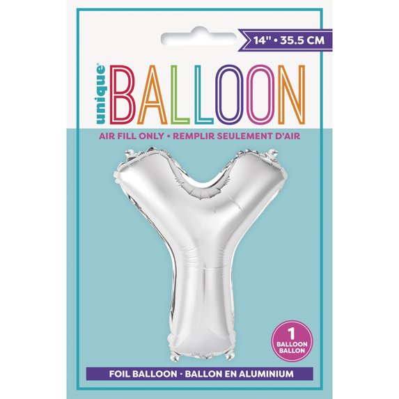 Unique 14" Air Fill Foil Silver Letter Balloons
