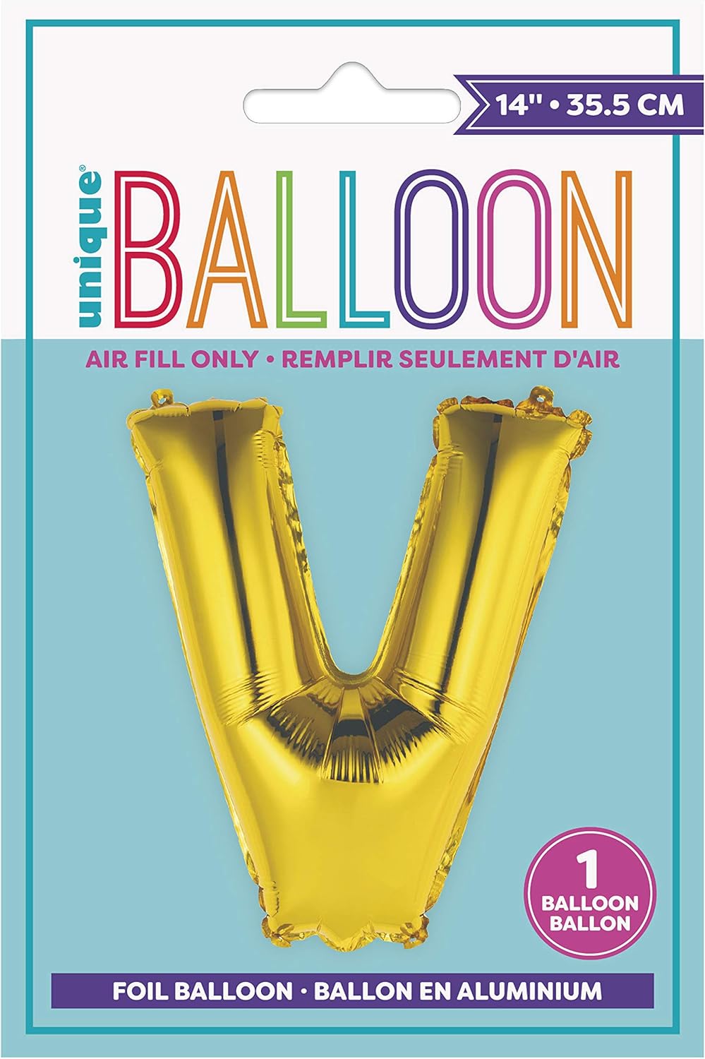 Unique 14" Air Fill Foil Gold Letter Balloons