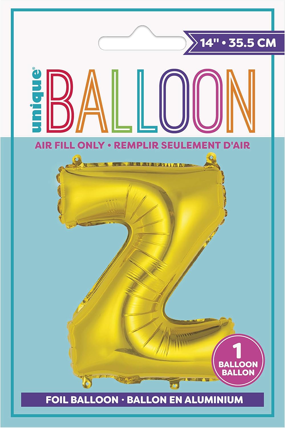 Unique 14" Air Fill Foil Gold Letter Balloons
