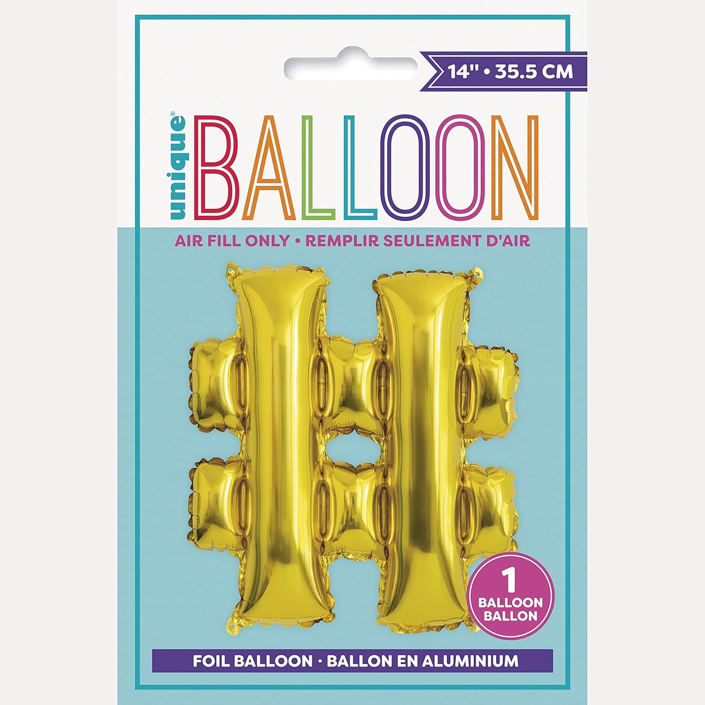 Unique 14" Air Fill Foil Gold Letter Balloons