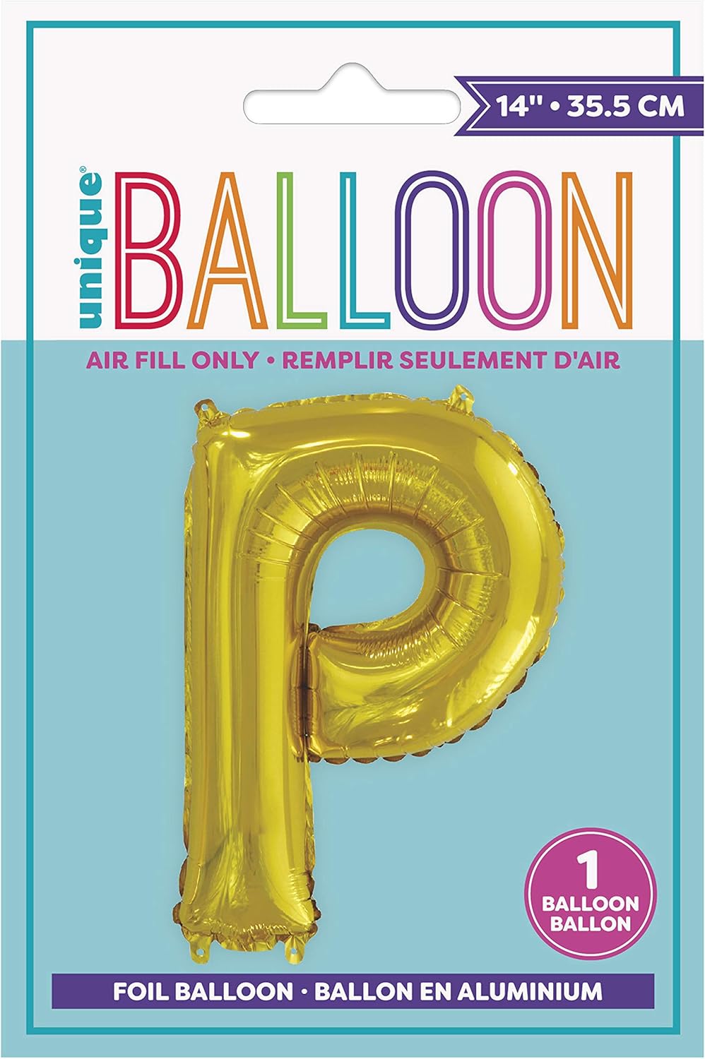 Unique 14" Air Fill Foil Gold Letter Balloons
