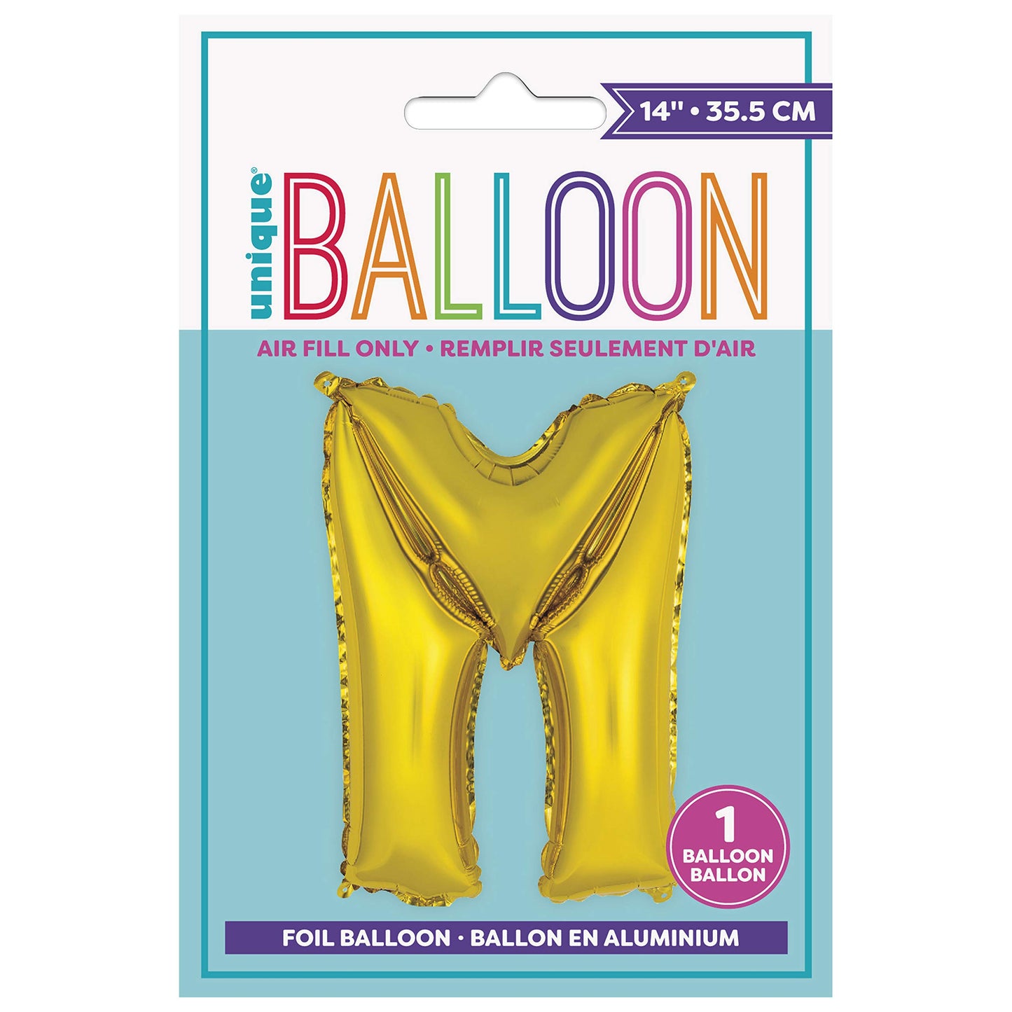 Unique 14" Air Fill Foil Gold Letter Balloons