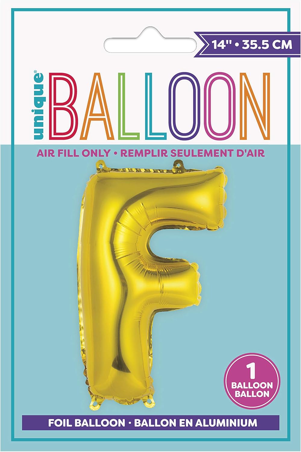 Unique 14" Air Fill Foil Gold Letter Balloons