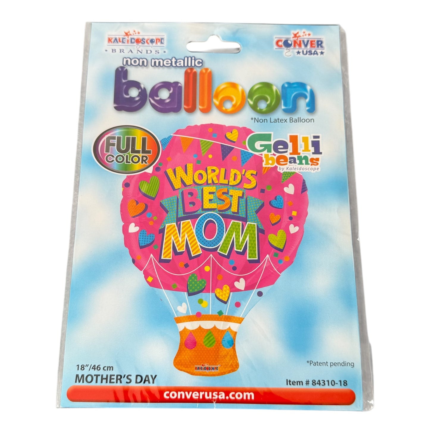 'World's Best Mom' Hot Air Balloon 18" Decorative Mother's Day Balloon