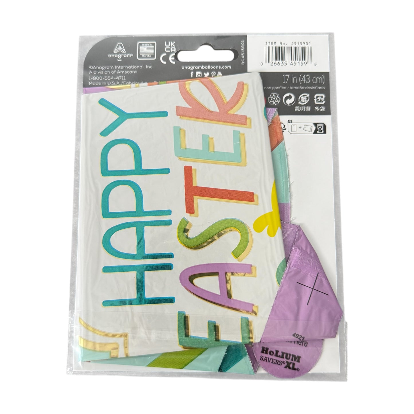 Anagram 'Happy Easter!' Decorative Foil Balloon
