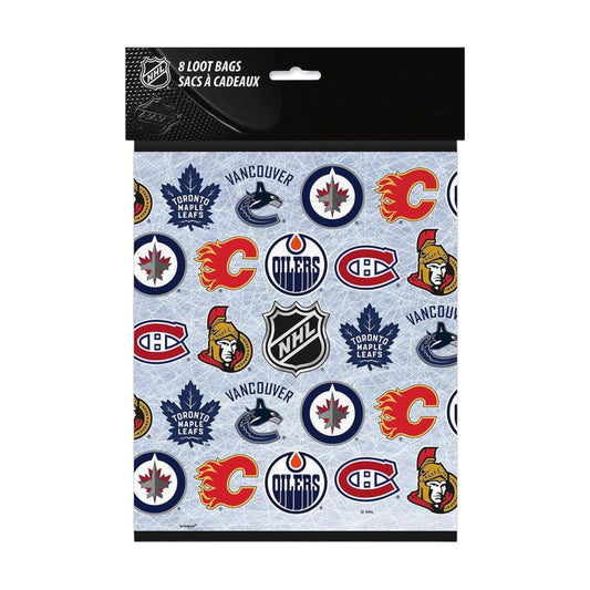 NHL Hockey Loot Bags - 8 Count