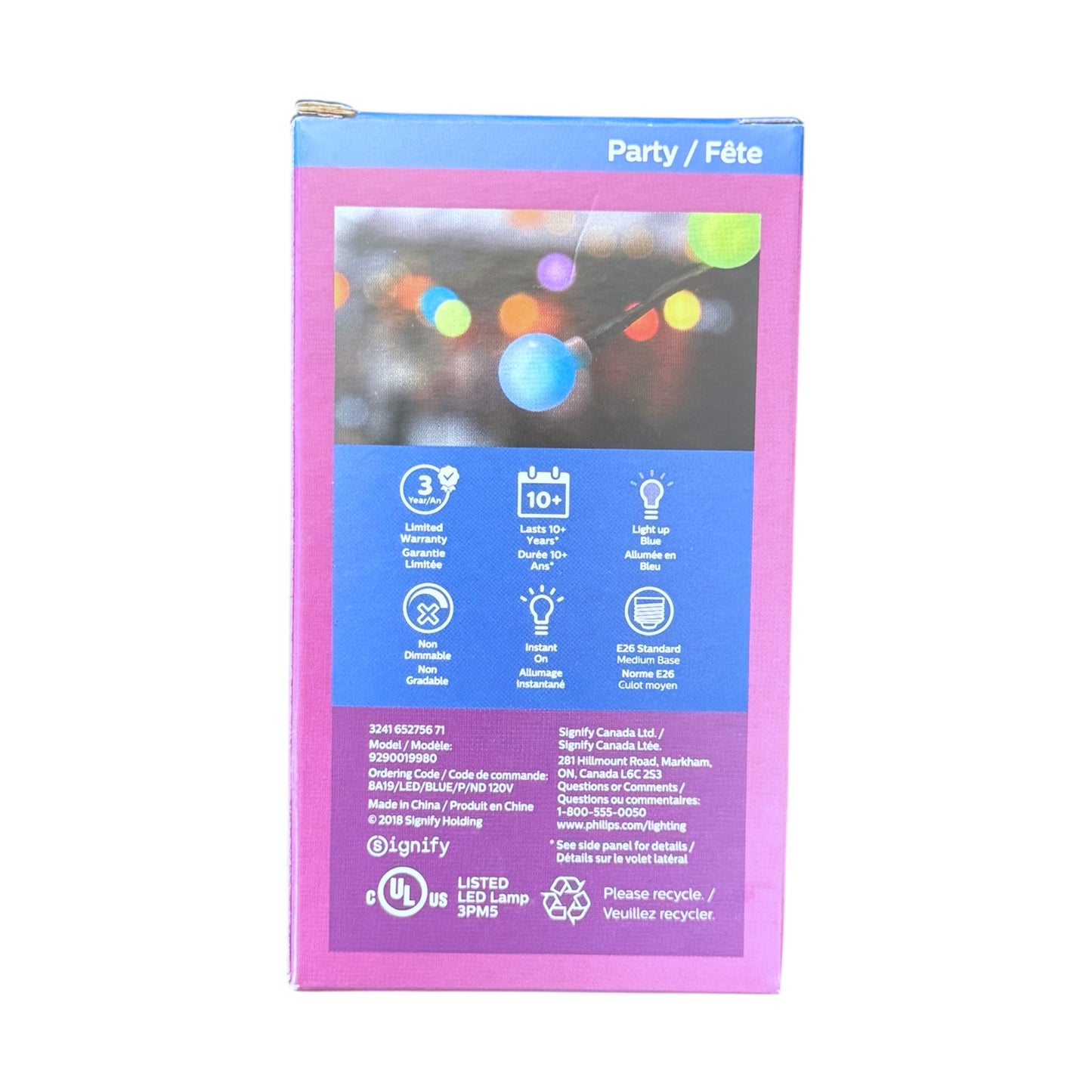 Philips Party LED 8W A19 Bulb - Blue