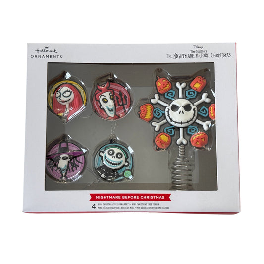 Hallmark The Nightmare Before Christmas Mini Christmas Tree Topper and Ornaments