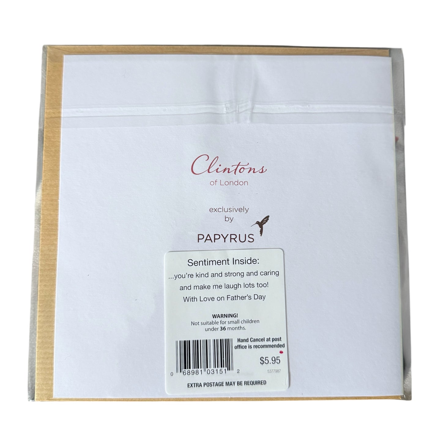 "For you, Daddy" Papyrus Father's Day Card & Envelope