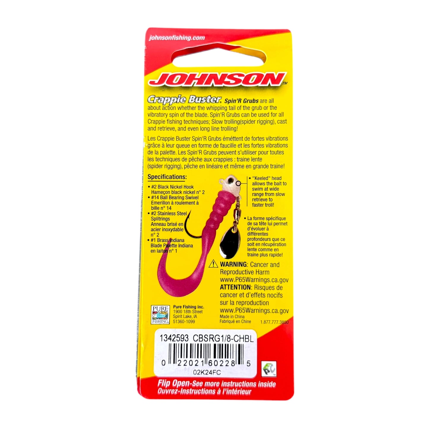 Johnson Crappie Buster Spin R Grub