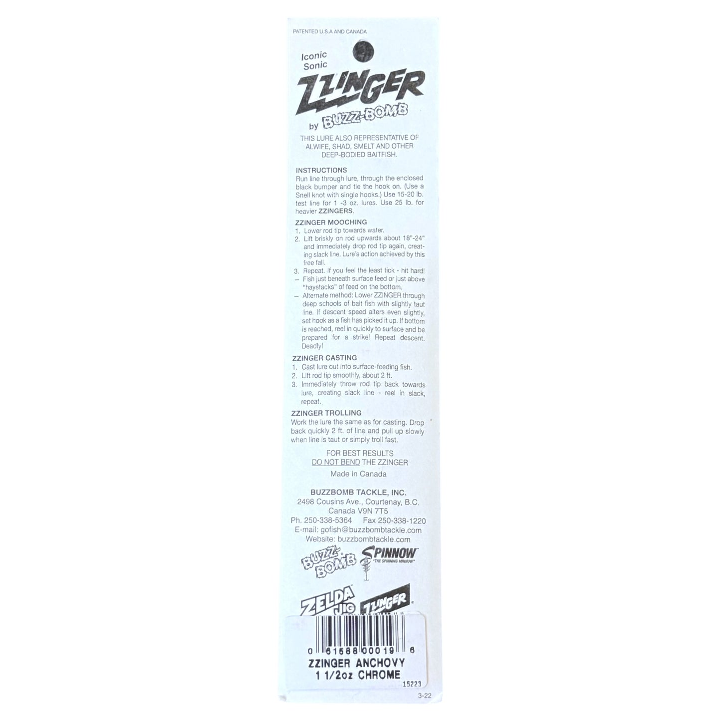 Buzz-Bomb ZZinger Chrome Lure - 1.5oz