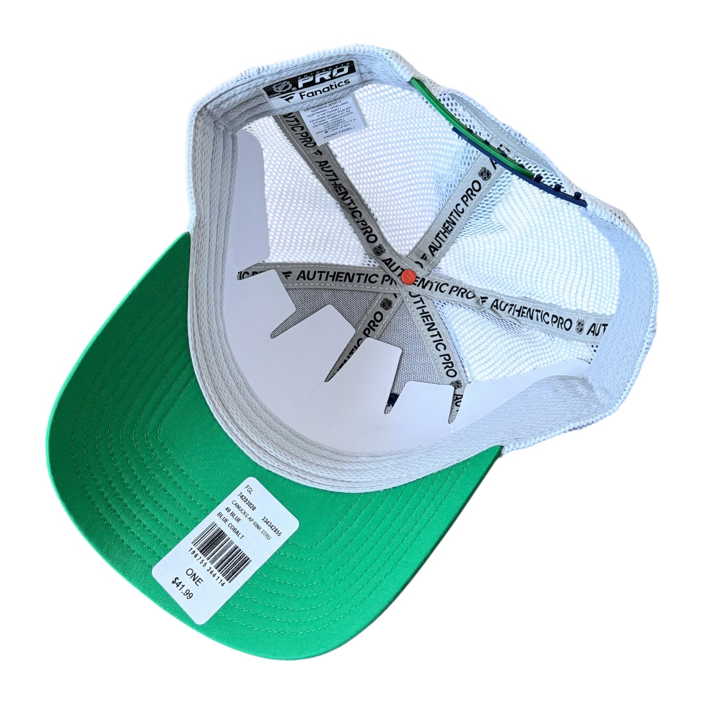 Vancouver Canucks Fanatics Authentic Pro Rink Structured Adjustable Cap