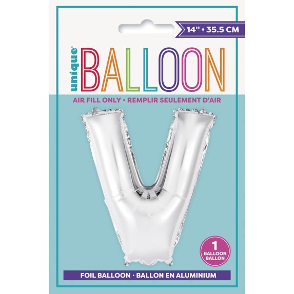 Unique 14" Air Fill Foil Silver Letter Balloons