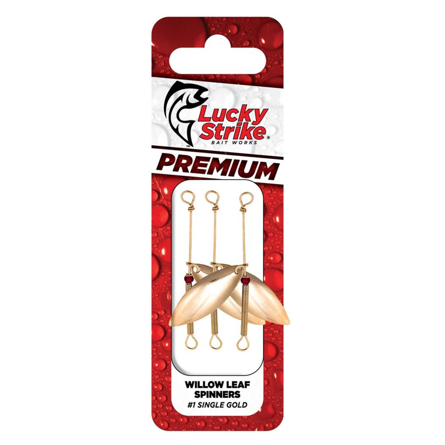 Lucky Strike Premium #2 WillowLeaf Gold Spinners - 3-Pack