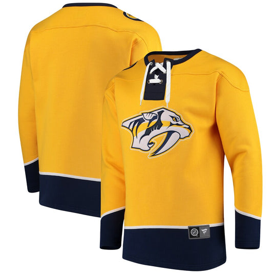 Nashville Predators Fanatics Breakaway Lace Up Sweatshirt | Gold | Men's Size Small