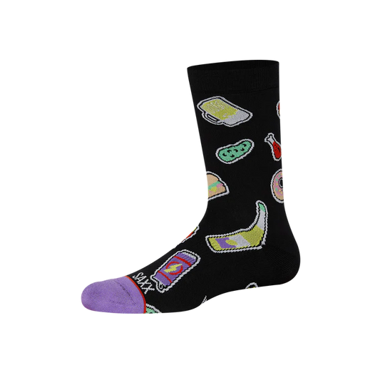 Saxx Whole Package Crew Socks - Sticker Snacks - Size Large