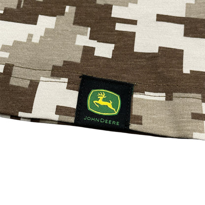John Deere Men's Camo Pixel Raglan Logo Crew T-Shirt