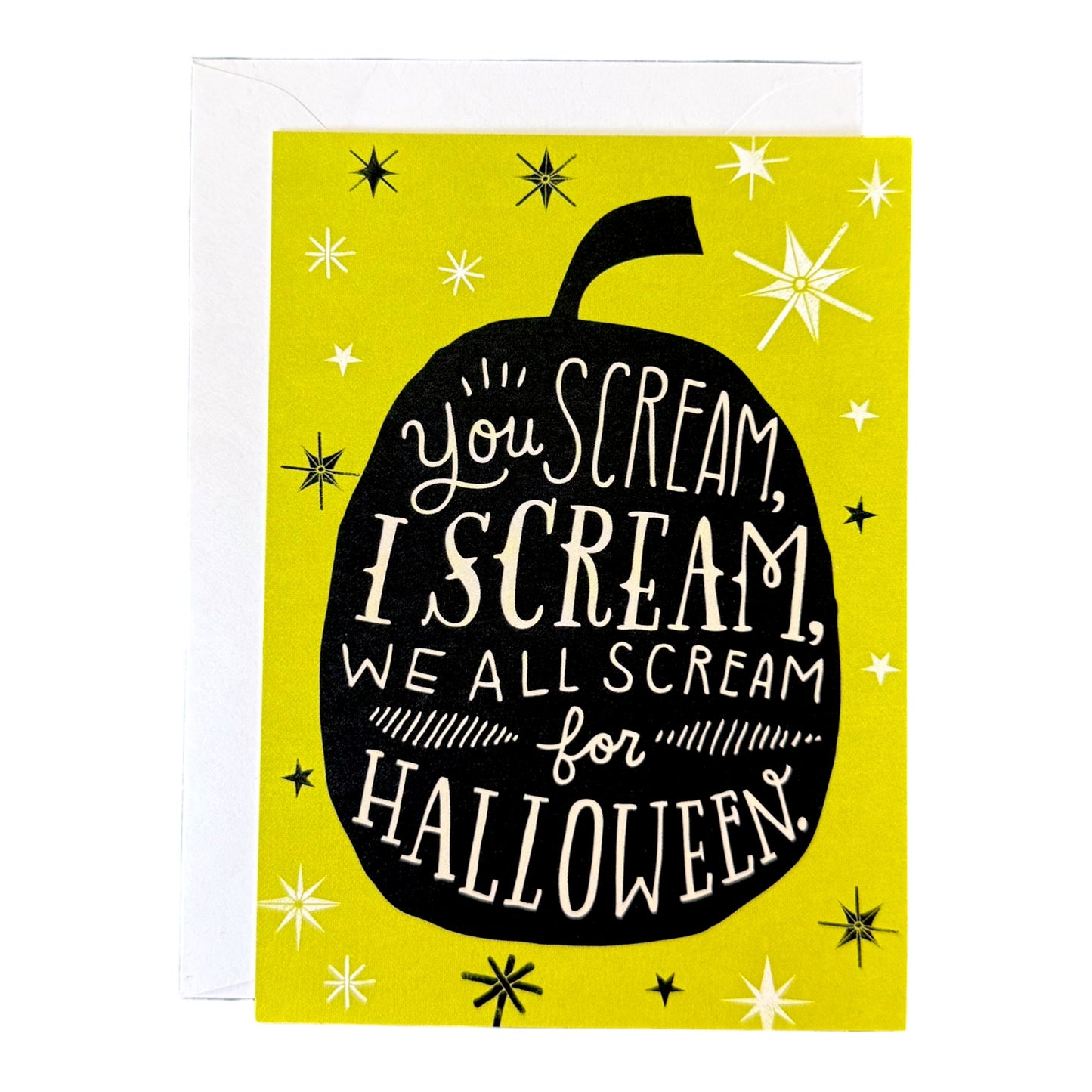 "We All Scream for Halloween" Hallmark Halloween Card & Envelope
