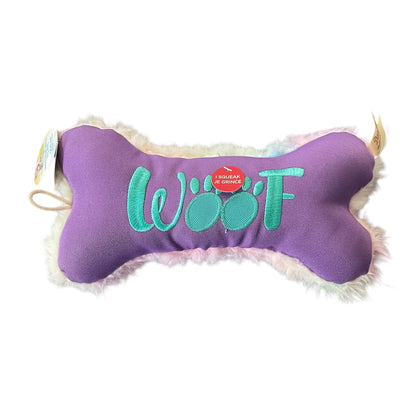 Plush Bone 'Woof' Dog Toy