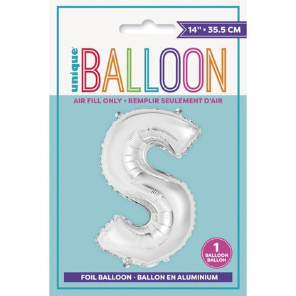 Unique 14" Air Fill Foil Silver Letter Balloons