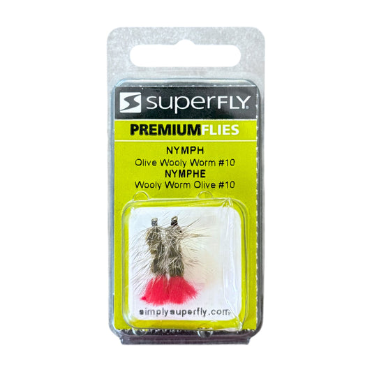 Superfly Nymph Olive Wooly Worm #10 2-Pack