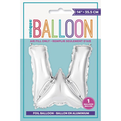 Unique 14" Air Fill Foil Silver Letter Balloons