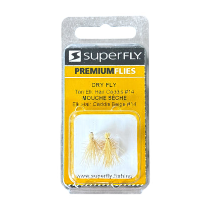 Superfly Dry Fly Tan Elk Hair Caddis #14 2-Pack