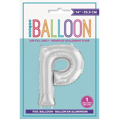 Unique 14" Air Fill Foil Silver Letter Balloons