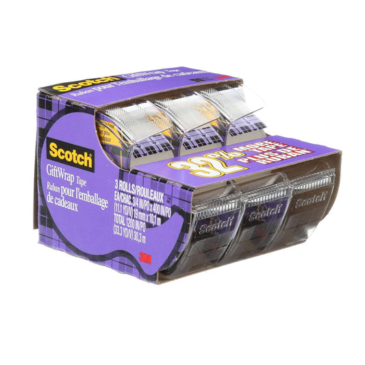 Scotch Gift Wrap Tape | 3 Rolls | 400" Per Roll