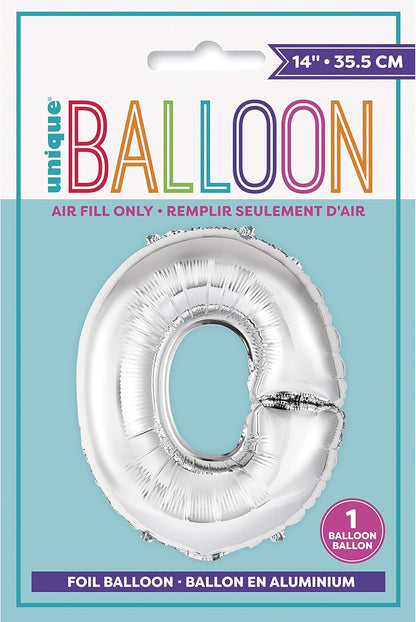 Unique 14" Air Fill Foil Silver Letter Balloons