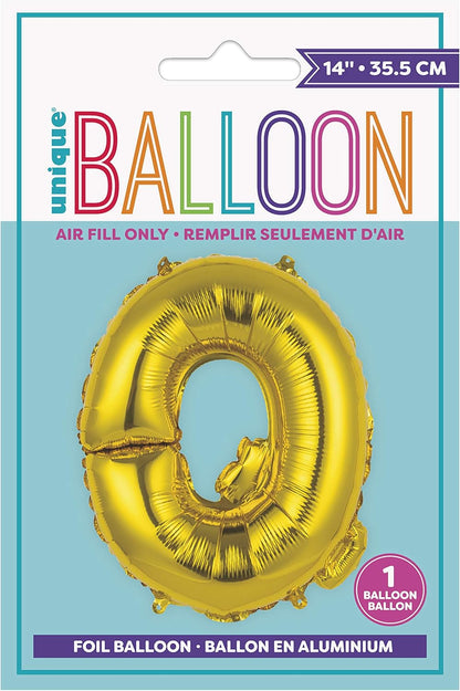 Unique 14" Air Fill Foil Gold Letter Balloons