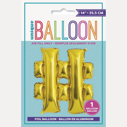 Unique 14" Air Fill Foil Gold Letter Balloons