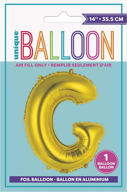 Unique 14" Air Fill Foil Gold Letter Balloons