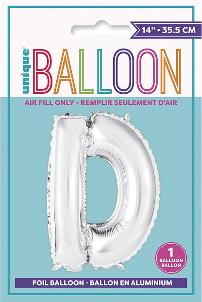 Unique 14" Air Fill Foil Silver Letter Balloons