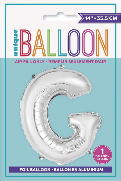 Unique 14" Air Fill Foil Silver Letter Balloons