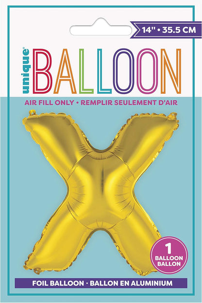 Unique 14" Air Fill Foil Gold Letter Balloons
