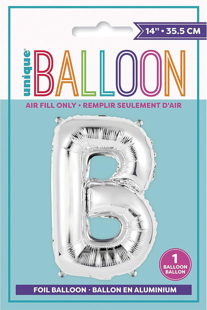 Unique 14" Air Fill Foil Silver Letter Balloons