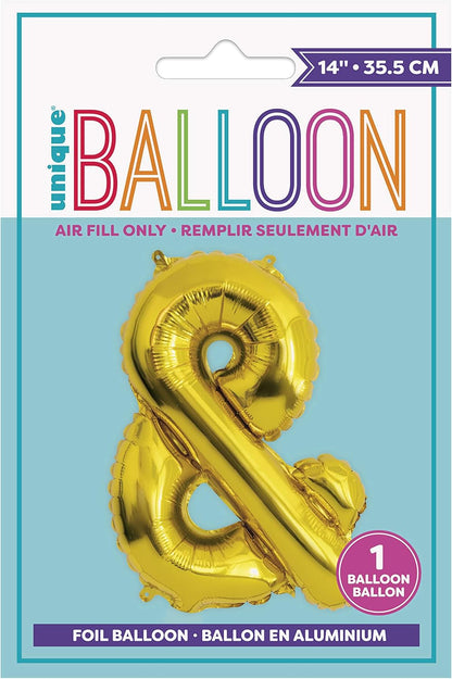 Unique 14" Air Fill Foil Gold Letter Balloons