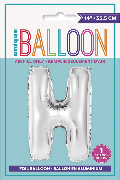 Unique 14" Air Fill Foil Silver Letter Balloons