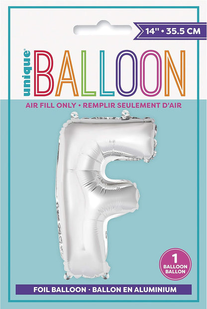 Unique 14" Air Fill Foil Silver Letter Balloons