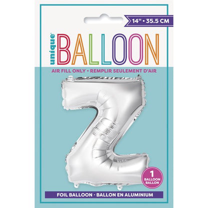Unique 14" Air Fill Foil Silver Letter Balloons