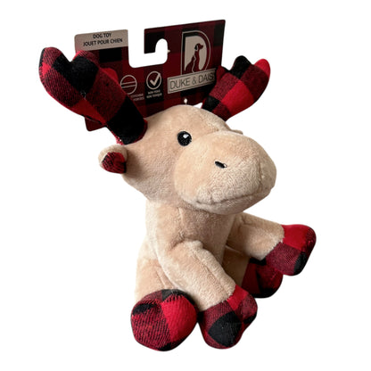 Duke & Daisy 7.5" Buffalo Plaid Moose Dog Toy