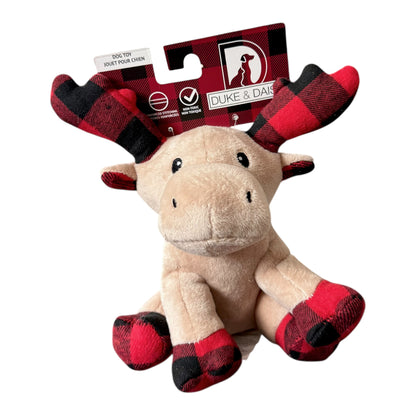 Duke & Daisy 7.5" Buffalo Plaid Moose Dog Toy