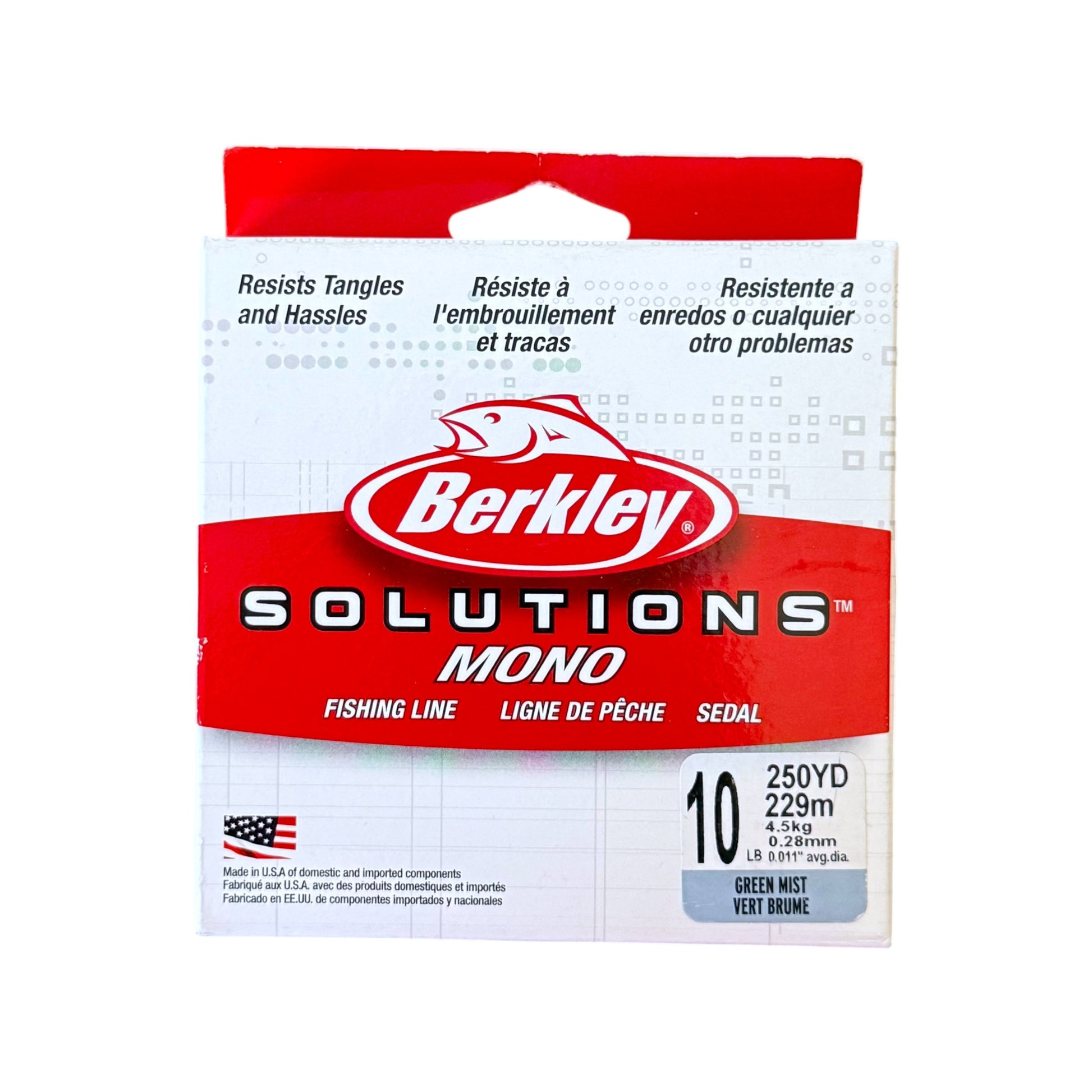 Berkley Solutions Mono fishing line packaging on a white background